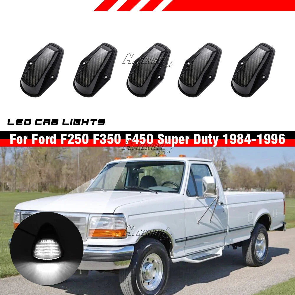 Smoked LED Cab Roof Marker Lights for Ford F150 F250 F350 (1984)