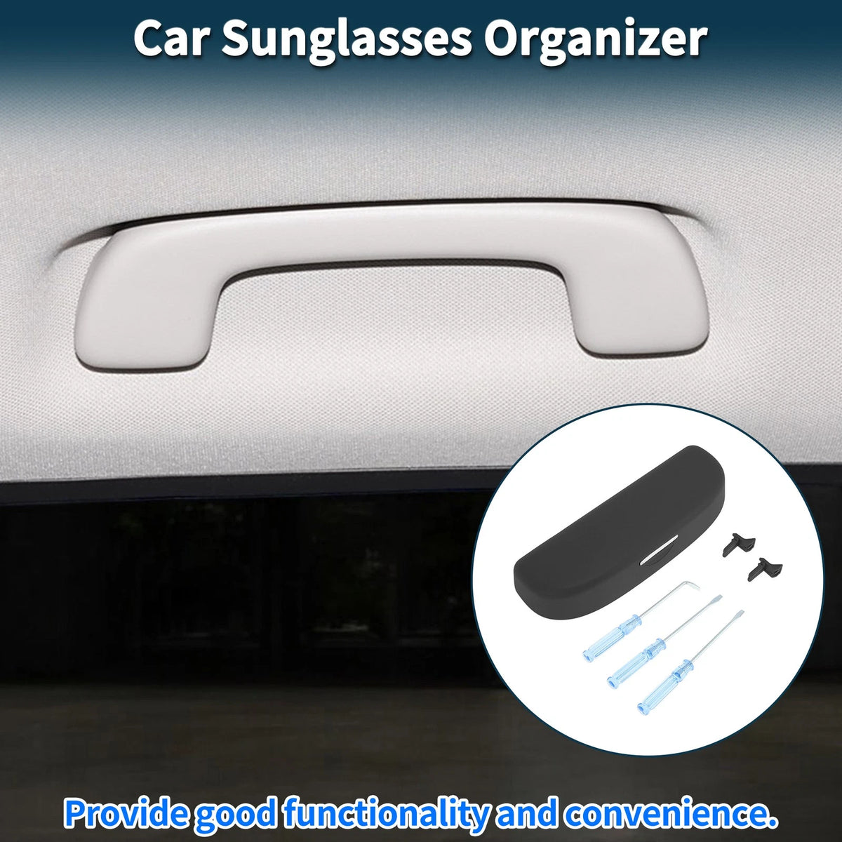 Car Sunglasses Case for Audi Q2 (2018–2020) Eyeglasses Holder Storage Black