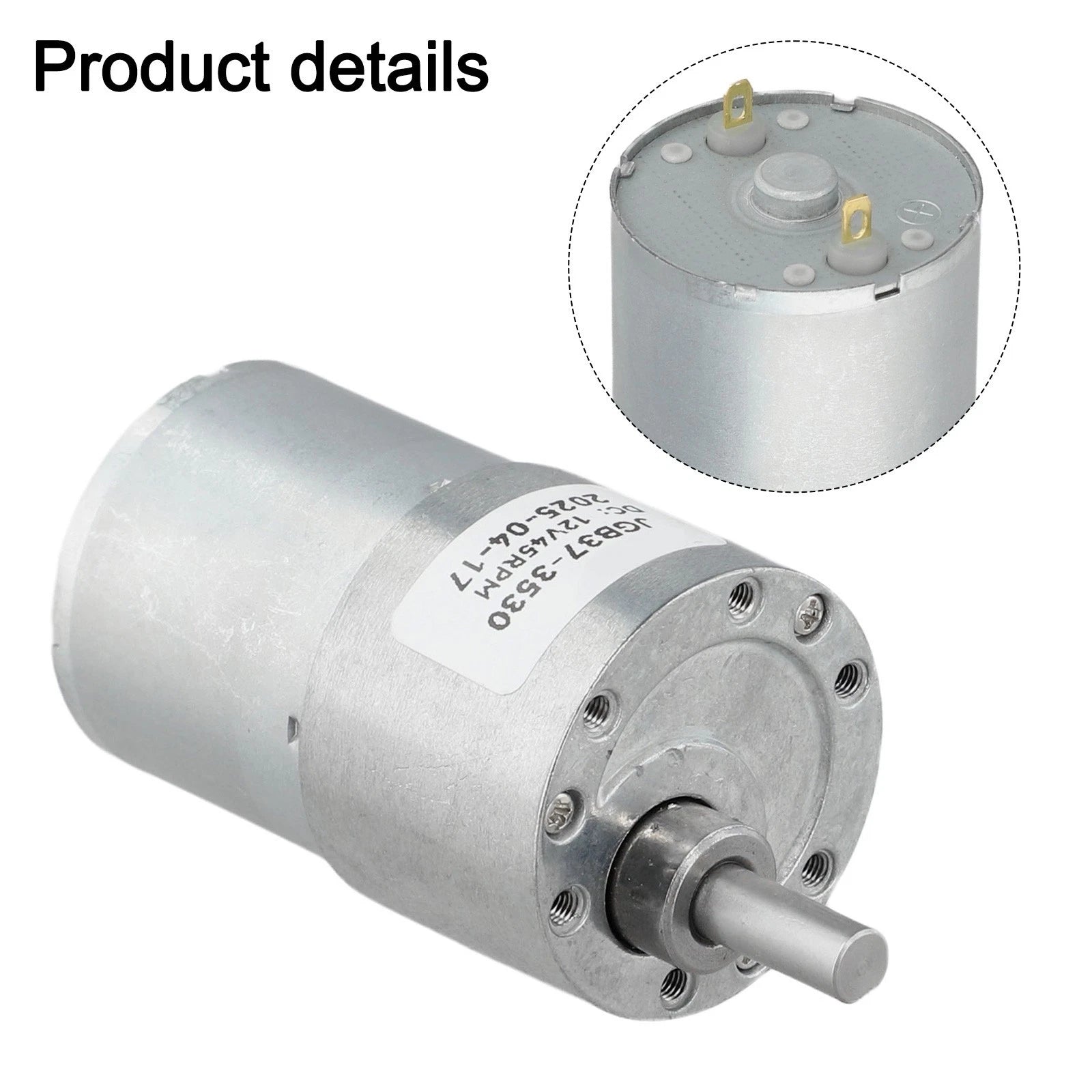 DC Motor JGB373530 12V High Torque Adjustable Speed for Various Devices