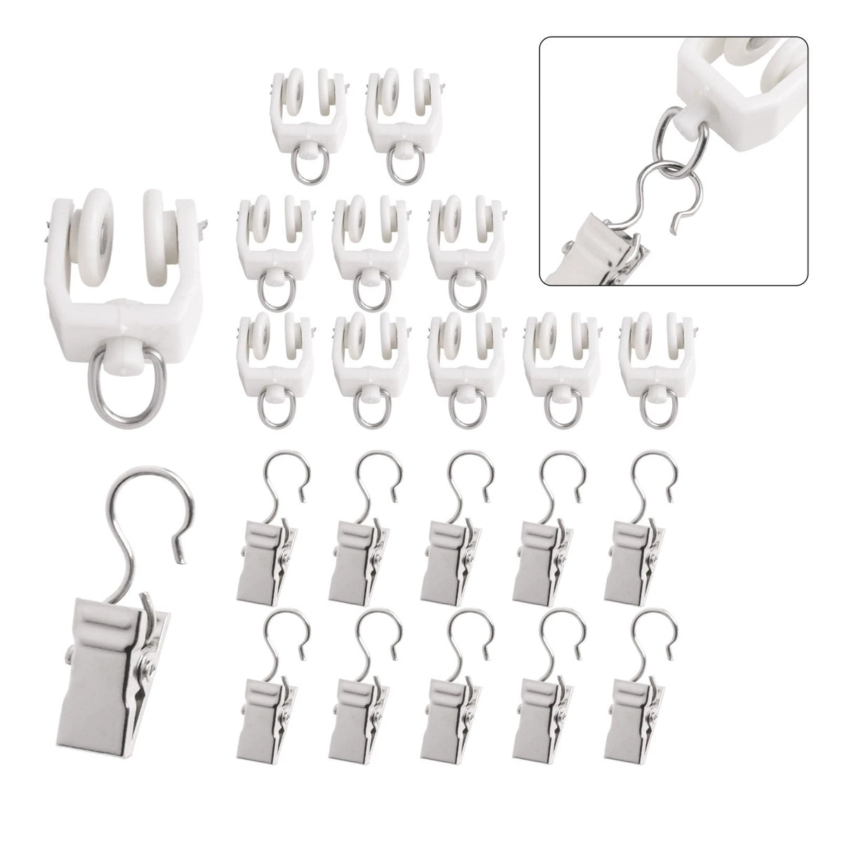 Clip & Pulley Kit for Setup Install Curtains
