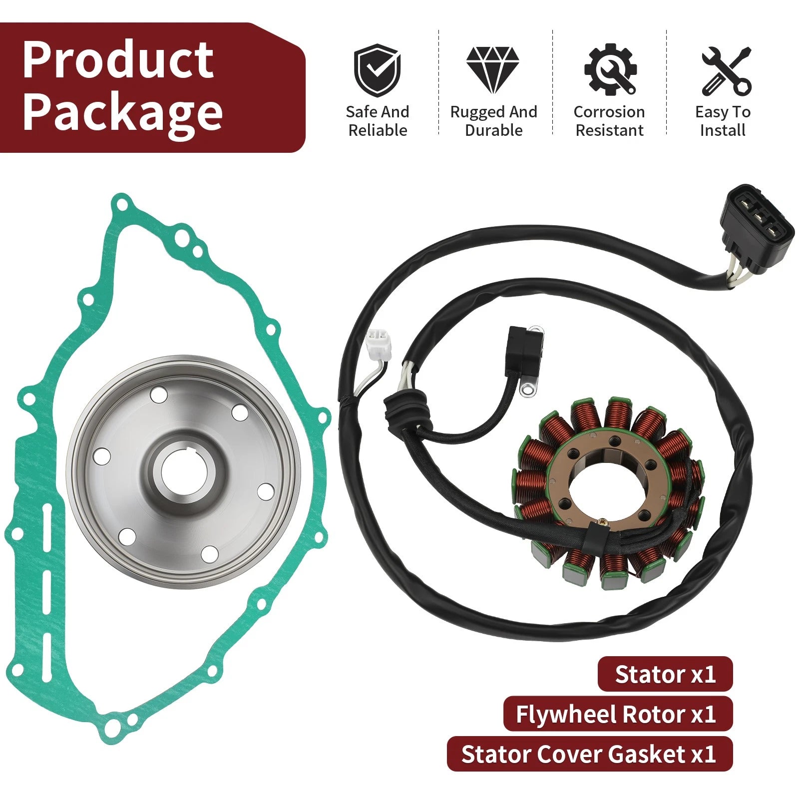 Flywheel Stator w/Gasket for Yamaha Grizzly 700 YFM700 (2007–2008) 3B4-81450-00-00