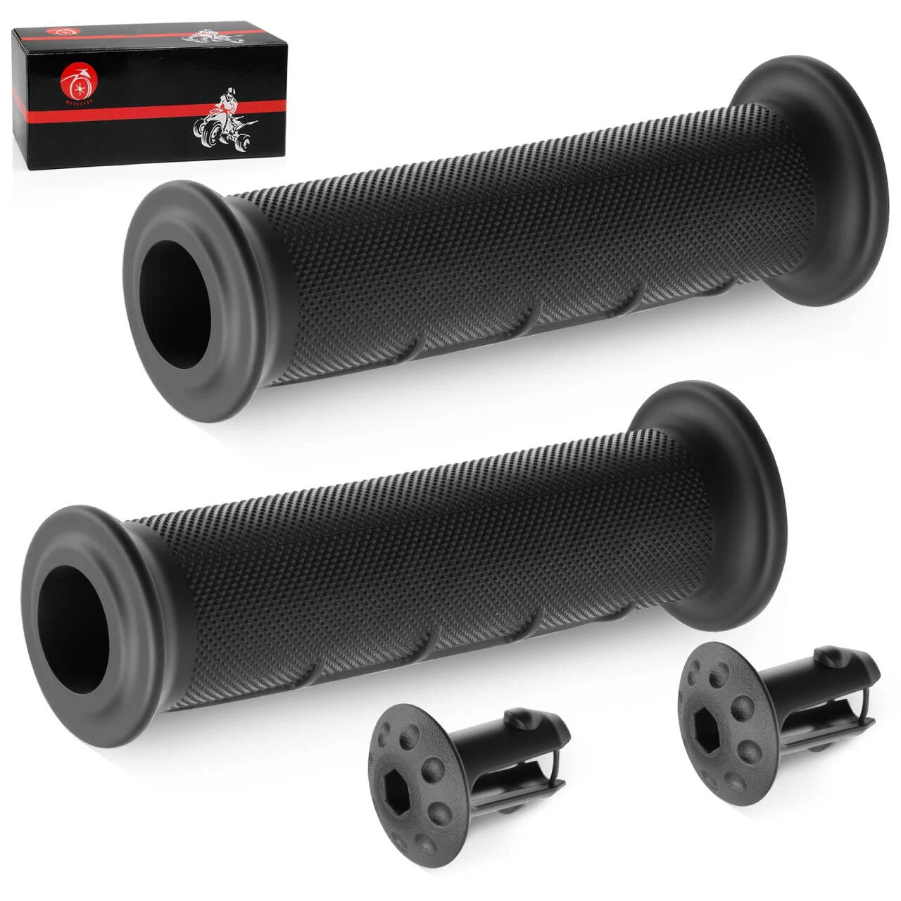 Set of 2 Handlebar Grips with Ends for Honda Rubicon 500 520 (2001–2023)