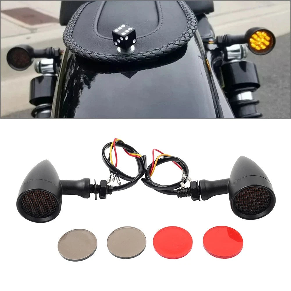 2X Black Turn Signal Light for Harley Super Glide FXD (2006–2017)