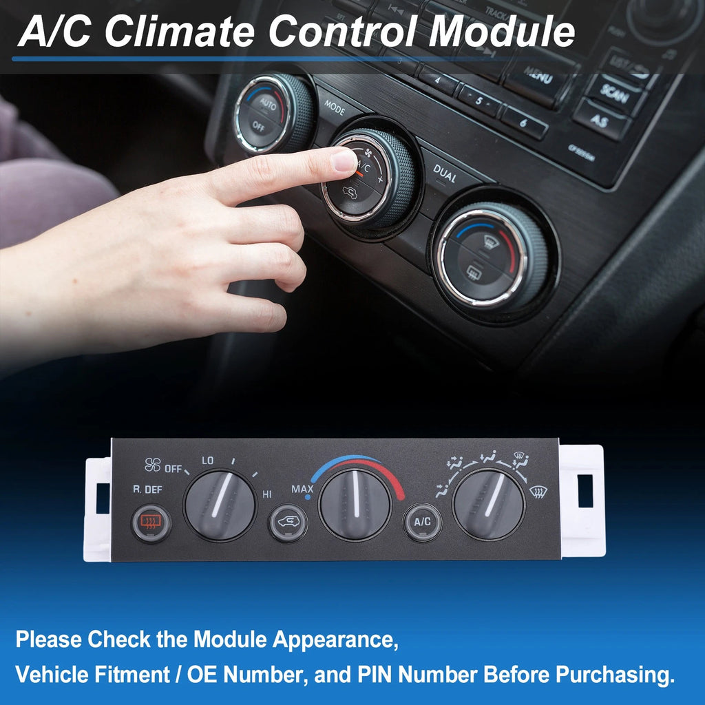 A/C Heater Climate Control Switch Module Panel for Chevrolet C2500 (1990–1999)