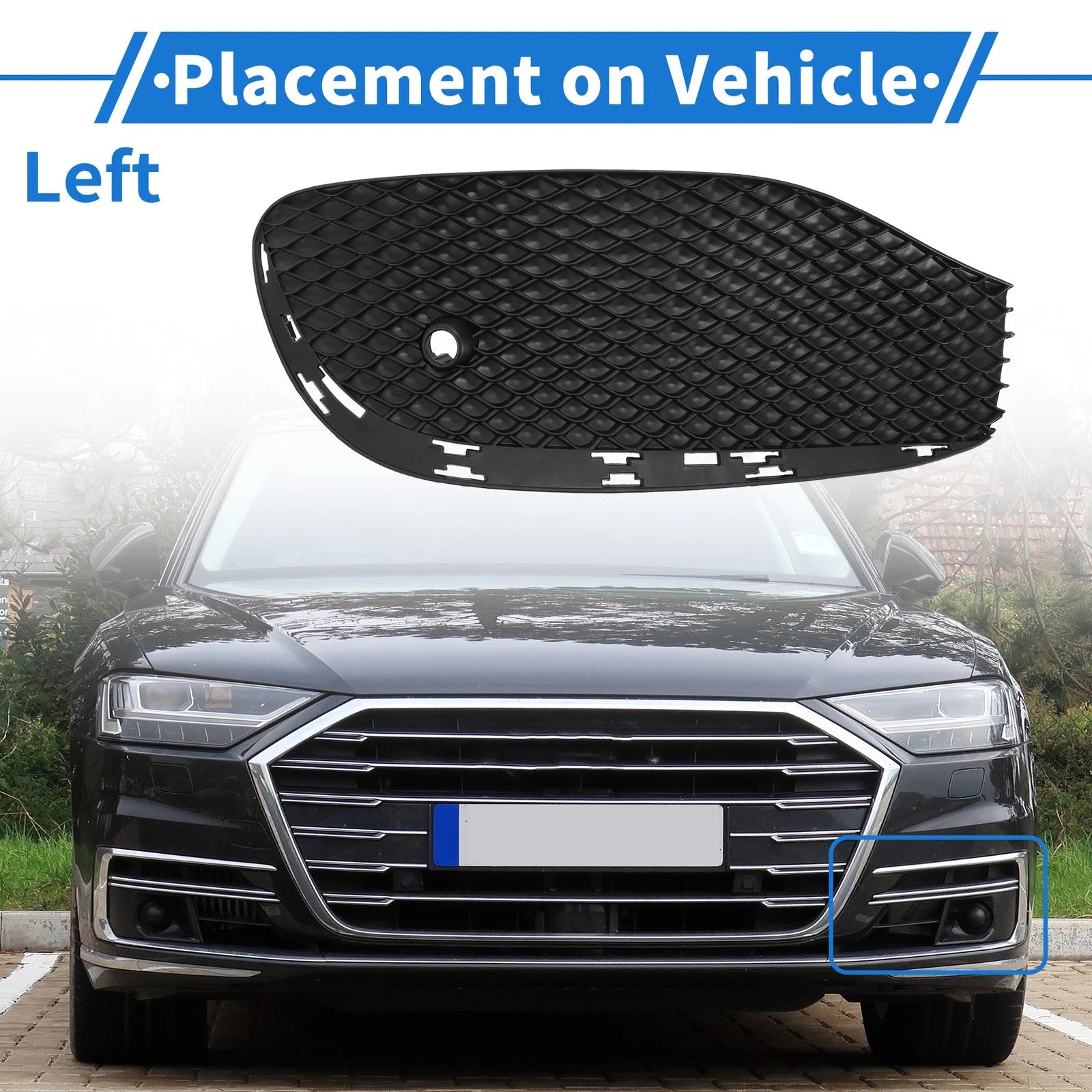 1pc Front Left Fog Light Grille Replacement for Mercedes-Benz W213 (2016–2020)