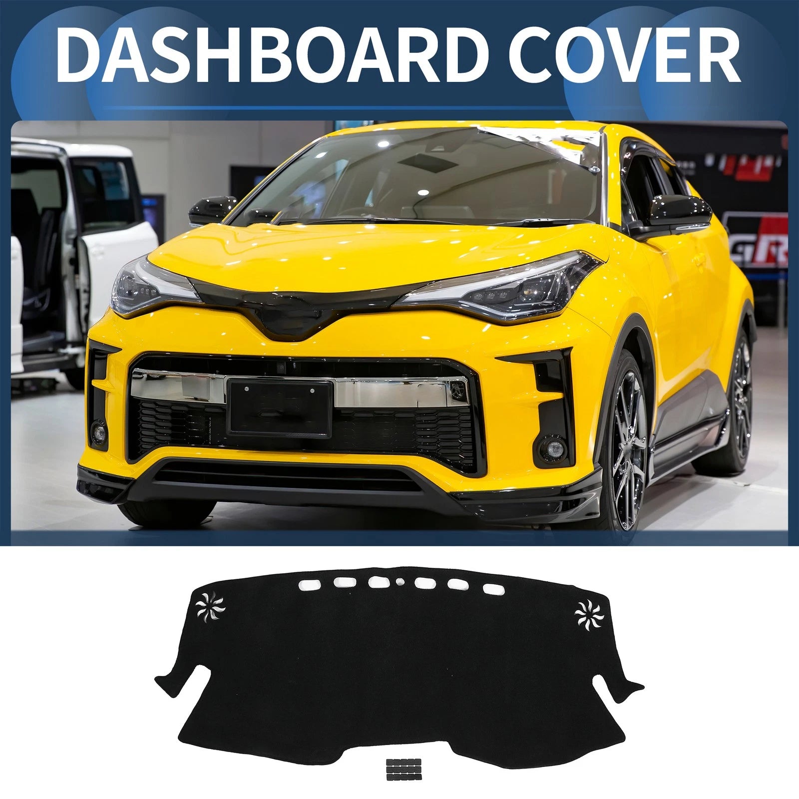 Dashboard Dash Cover Mat for Toyota C-HR NGX50 (2017–2024) Black 1 Set