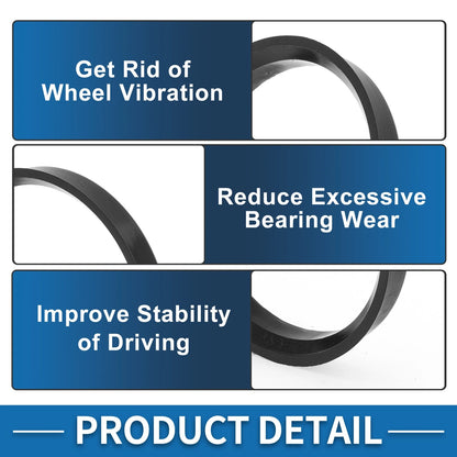 Set of 4 Wheel Hub Centric Rings for Car (OD 65.1mm ID 58.6mm) Black Polycarbonate