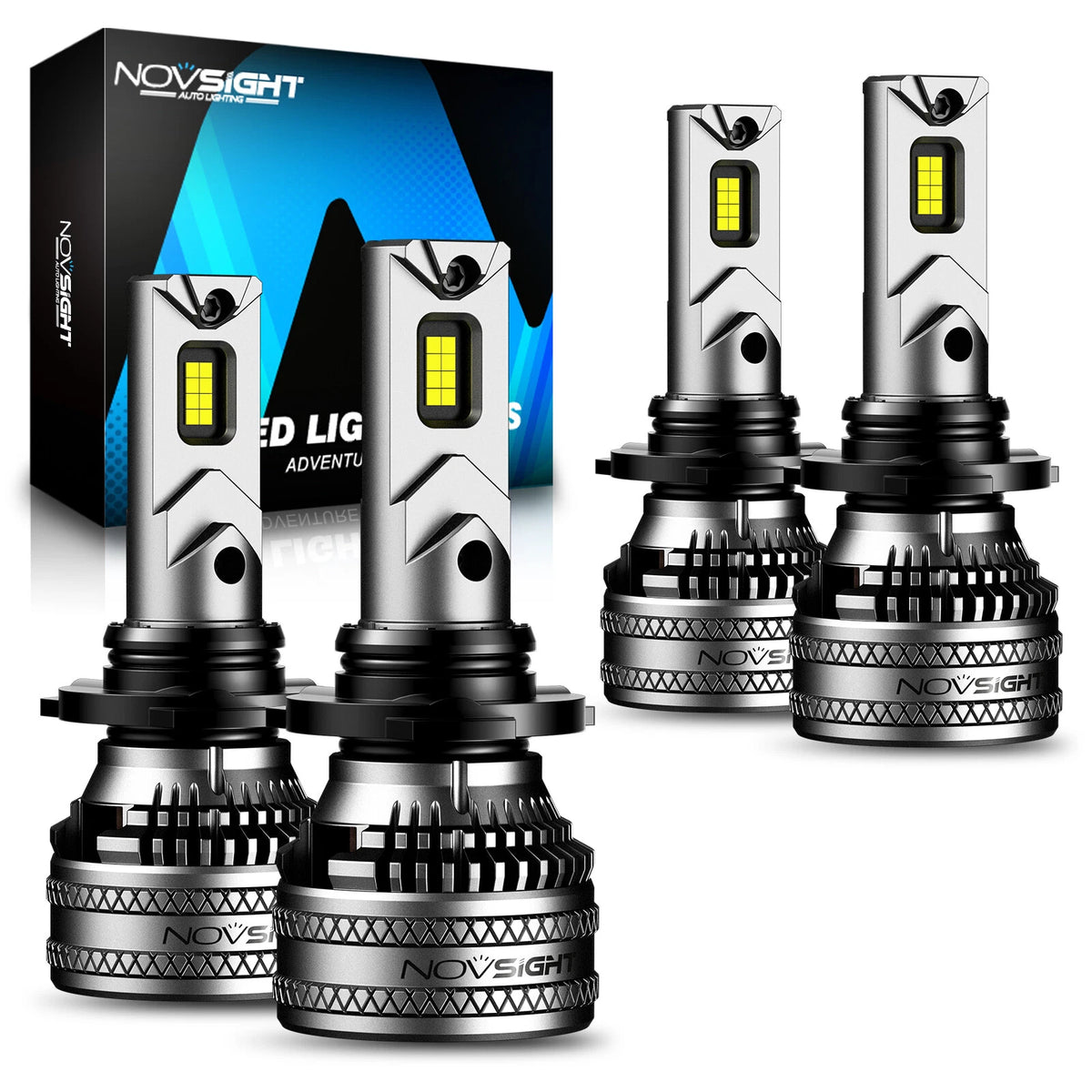 2X NOVSIGHT 9005 9006 LED Headlight Bulbs HB3 HB4 (Cool White, 40000lm)