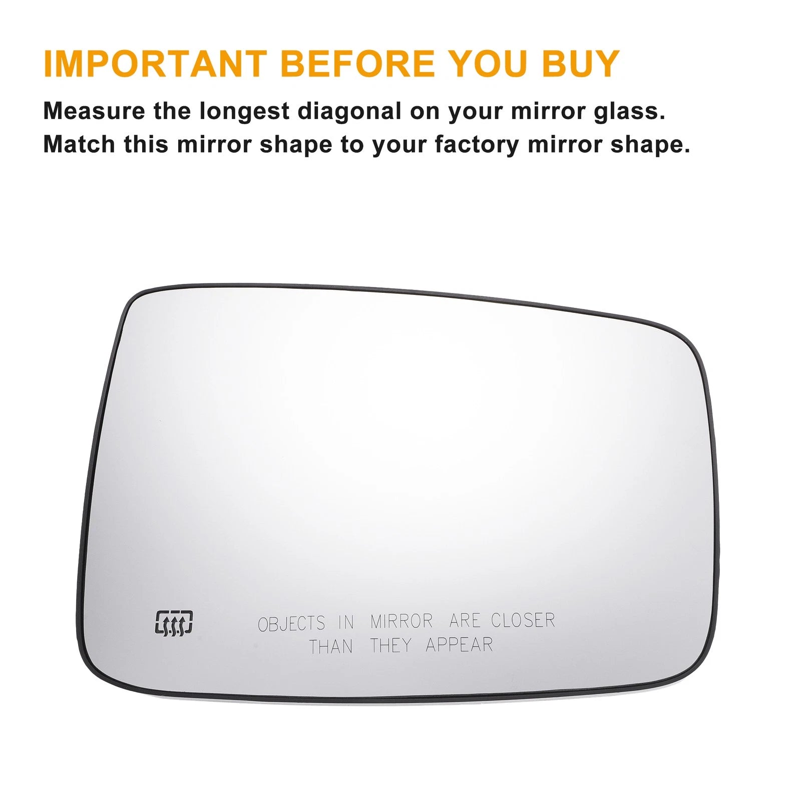 Right Side Mirror Glass Heated Back for Dodge Ram 1500 2500 (2013–2018)