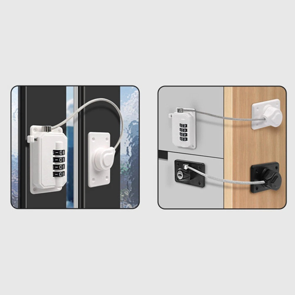 Lock Window Fixed Limiter for Cabinets and Refrigerators (4 Digit Password)