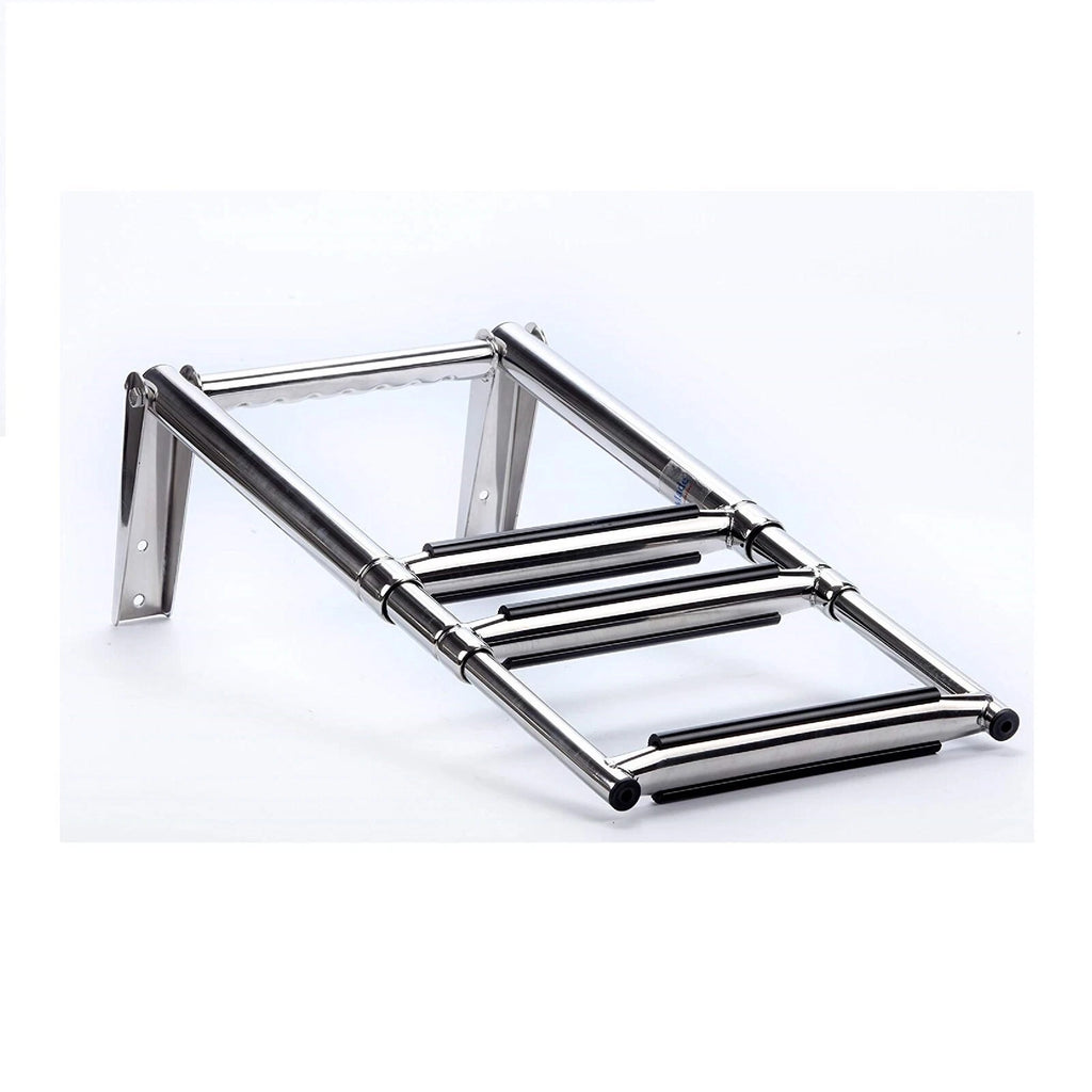 Folding Boat Ladder for Telescoping Swim Boats with Built-in Handle
