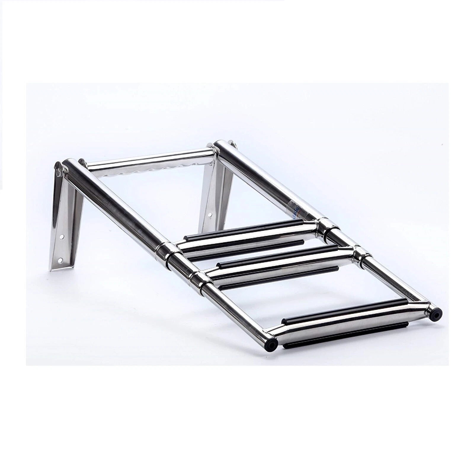 Folding Boat Ladder for Telescoping Swim Boats with Built-in Handle