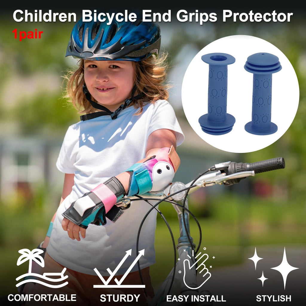 Bike Handlebar Grip Cover 105mm Soft End Grips Protector for MTB Blue (1 Pair)