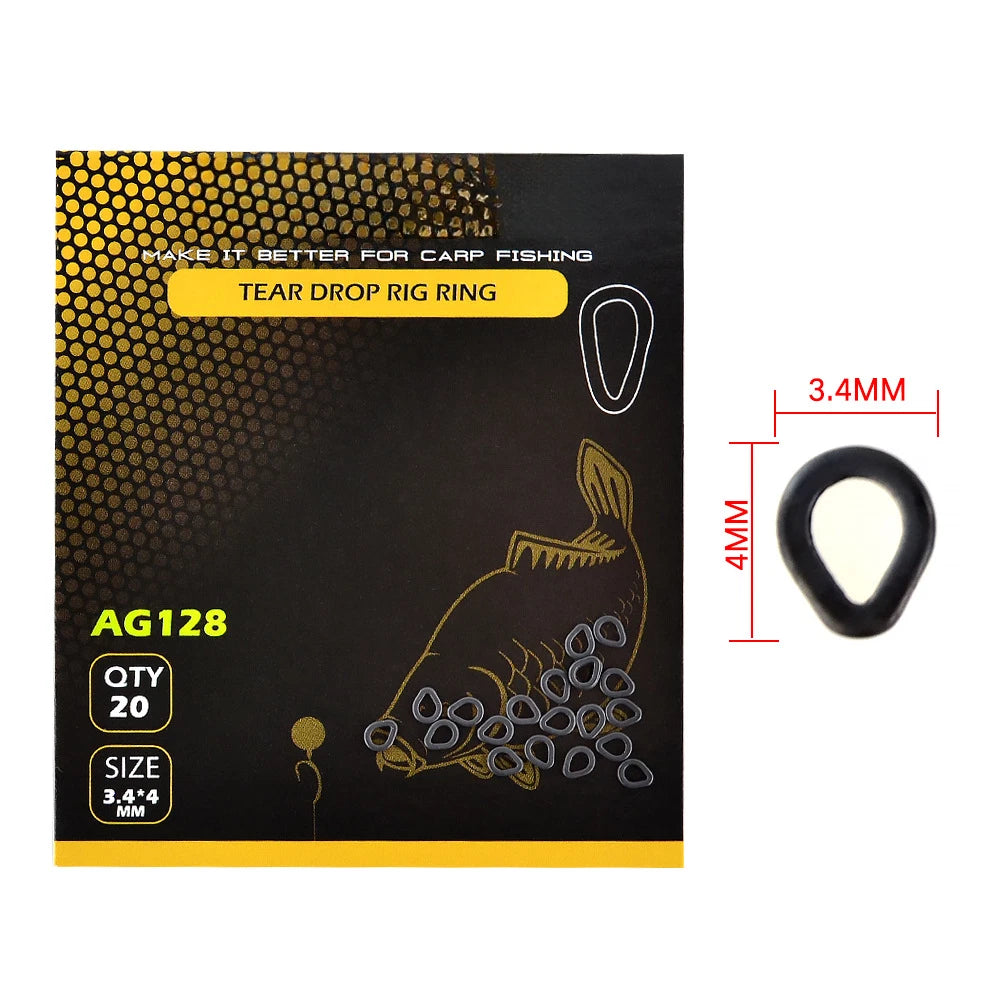 20pcs Tear Drop Shaped Rig Rings for Carp Fishing (Universal)