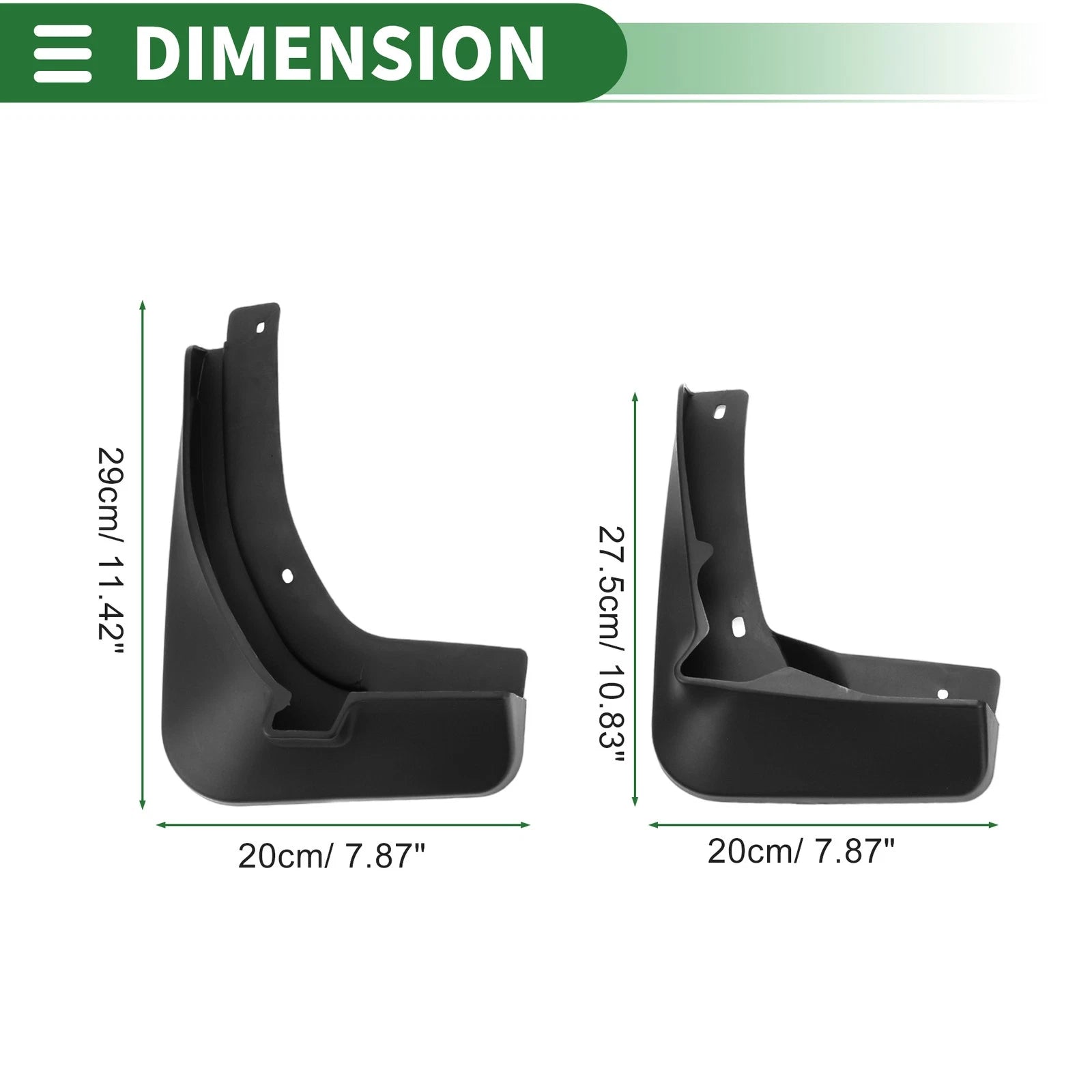 Mud Flaps Splash Guard 1 Set for Volkswagen GTI Hatchback (2015–2017)