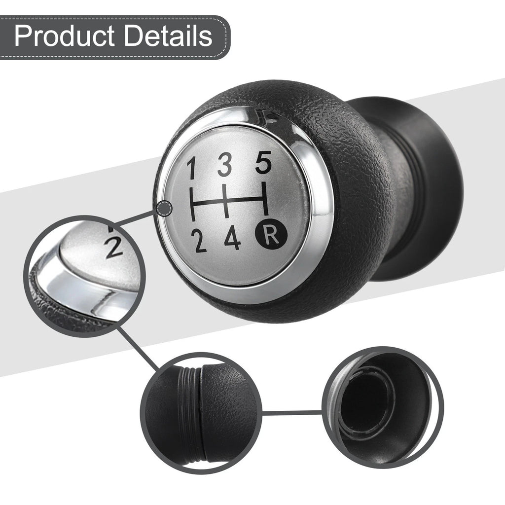5 Speed Gear Knob for - Black + Chrome
