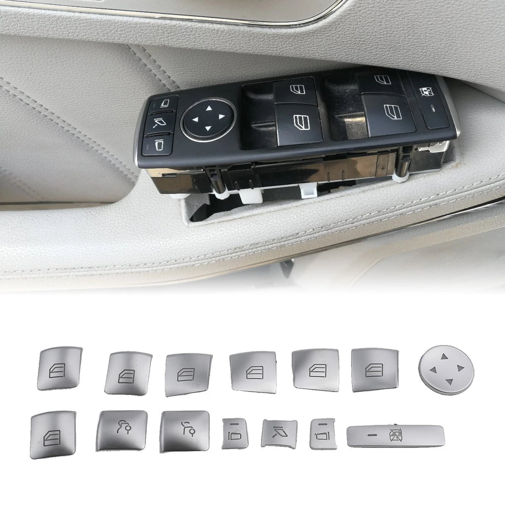 Window Switch Buttons Cover for Mercedes (Perfect Fit, Scratch Resistant)