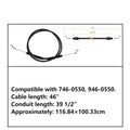 Control Cable for Lawn Mowers (7460550, 9460550)