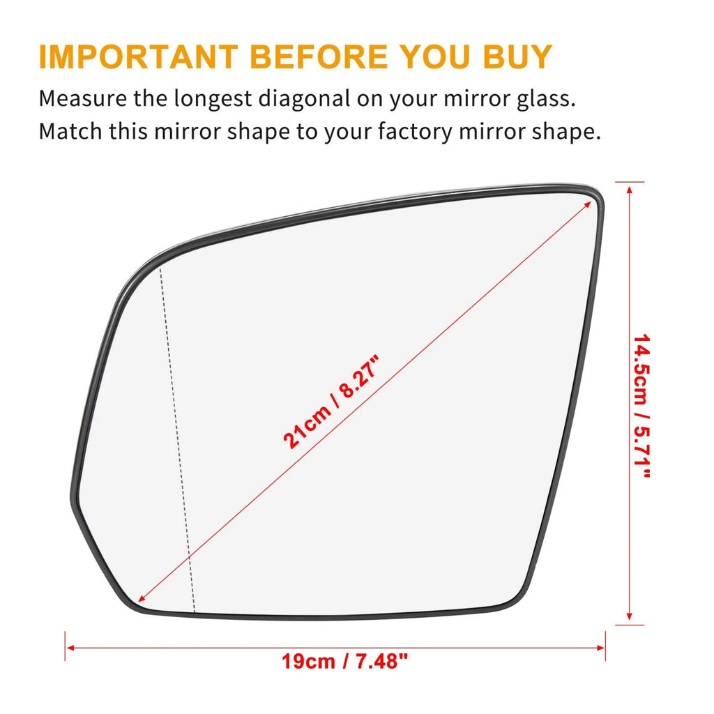 Left Rearview Mirror Glass Heated Replacement for Mercedes-Benz M-Class (2005–2011)