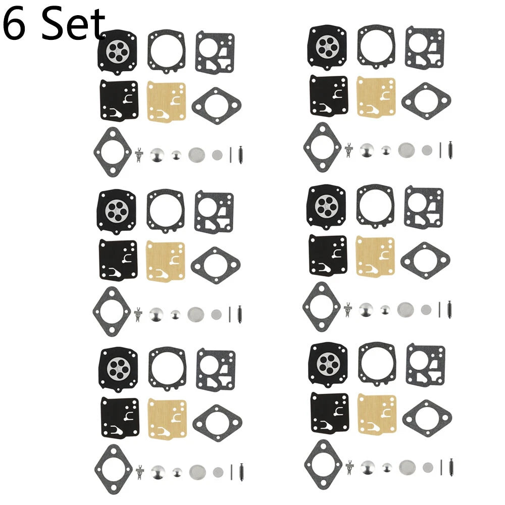 Set of 6 Carburetor Repair Kits for Tillotson RK-23HS RK-17HS Homelite X-12