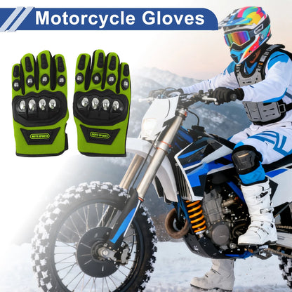 Cycling Gloves Steel Shell Fingerless for Mountain Bike Fluorescent Green