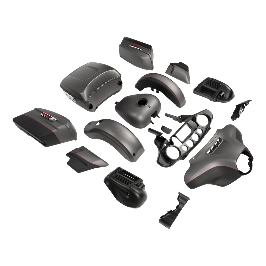 Fairing Body Work Kit for Harley Electra Glide (2014–2024) Gray/Black Denim