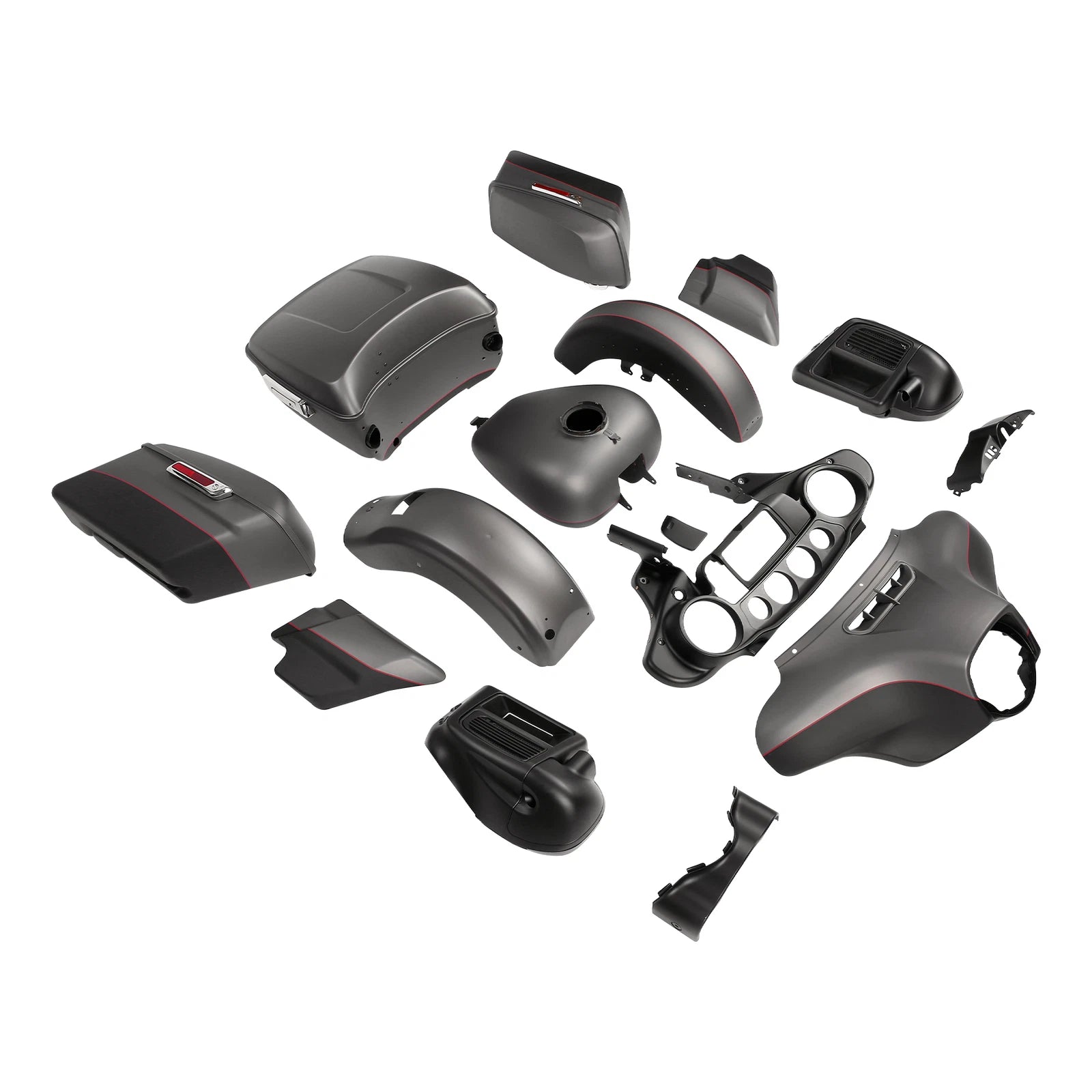 Fairing Body Work Kit for Harley Electra Glide (2014–2024) Gray/Black Denim
