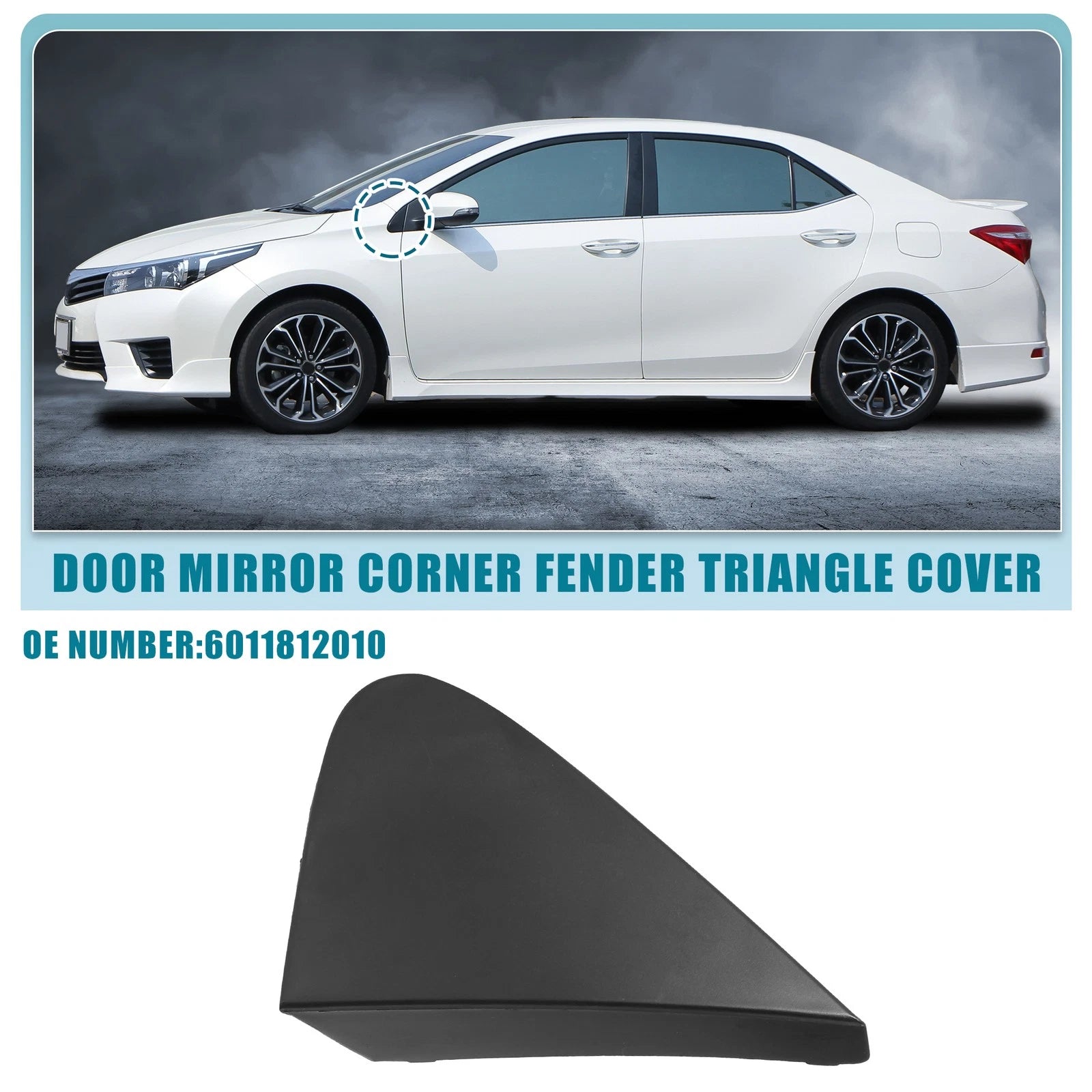 Left Car Mirror Corner Fender Triangle Cover Replacement for Toyota Corolla (2005–2015)