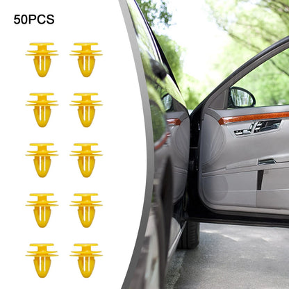 Set of 50 Panel Clips for Volvo S80 S40 S60 C30 C70 (ABS, Yellow)