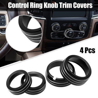 AC Switch Knob Cover Ring Trim Fit for Dodge Ram 1500 (2009–2018) Pack