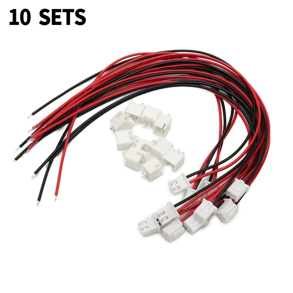 2 Pin XH2 54mm Connector Pack of 10 Sets with 200mm Wires
