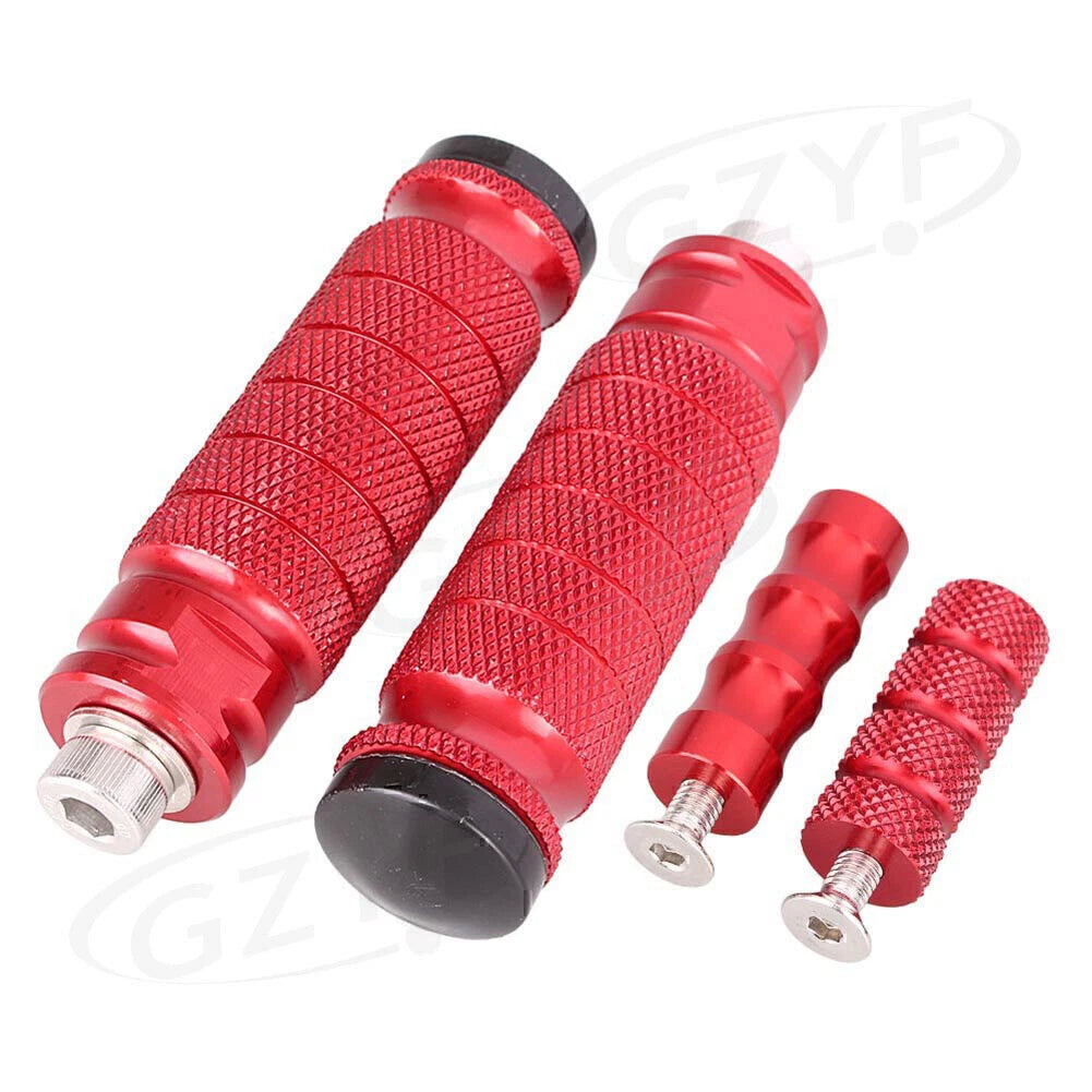 CNC Aluminum Red Rearset Footrests for Universal Fit (All Years)