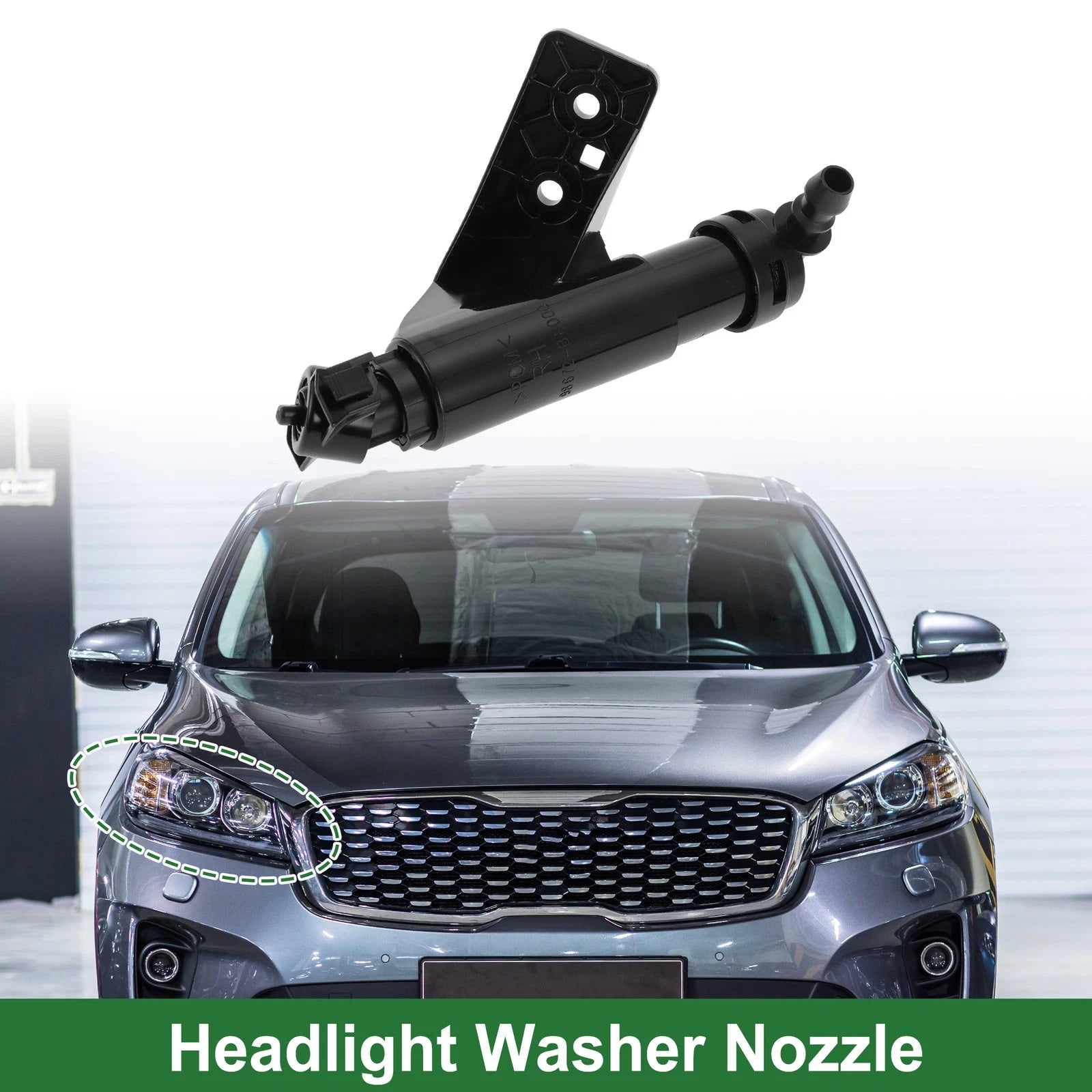 Front Passenger Side Headlight Washer Nozzle Replacement for Hyundai Santa Fe (2011–2023)