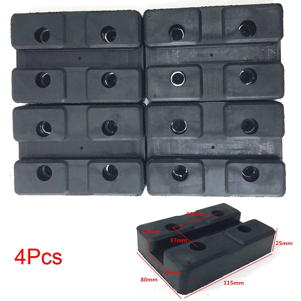 4Pcs Heavy Duty Rectangle Rubber Arm Pads Car Truck Hoist Lift Accessories Black