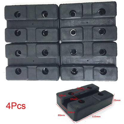 4Pcs Heavy Duty Rectangle Rubber Arm Pads Car Truck Hoist Lift Accessories Black