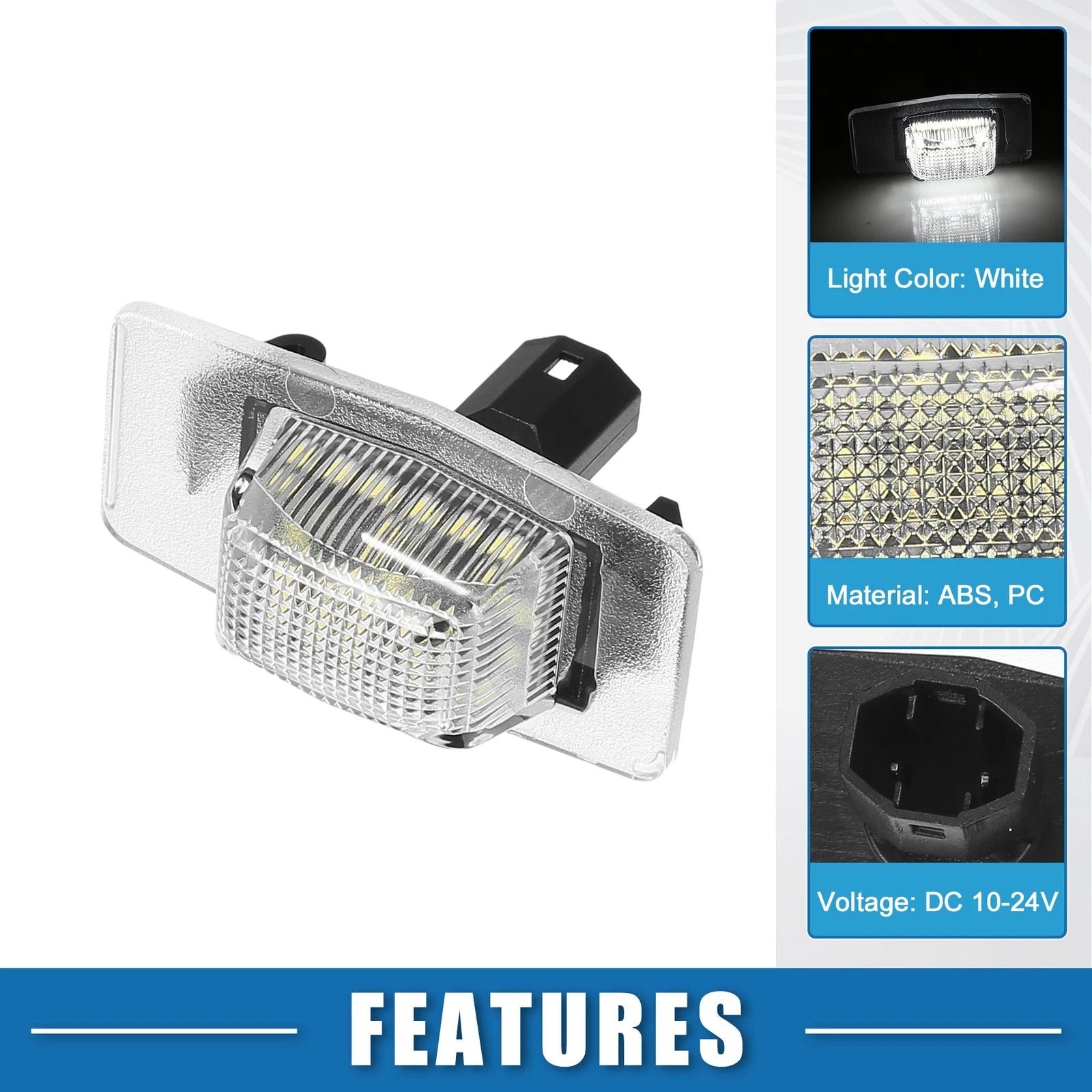 LED License Plate Light Assembly 2PCS Replacement for Mazda MX-5 NB (1998–2005)