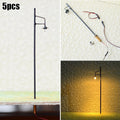 5Pcs LED Street Light for HO Scale Model Train (Station Yard)
