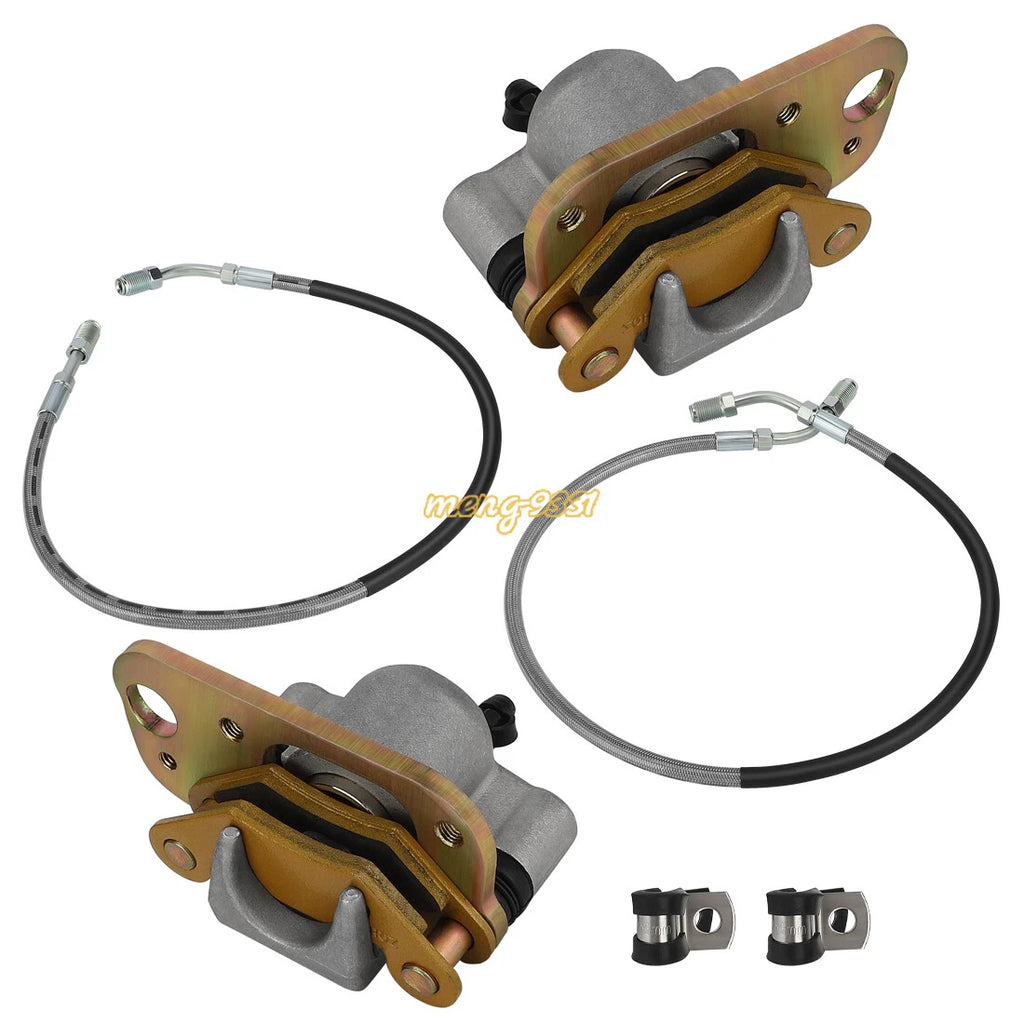 Front Brake Calipers & Pads w/Hose Lines for Polaris Trail Blazer 250 (1999–2000)