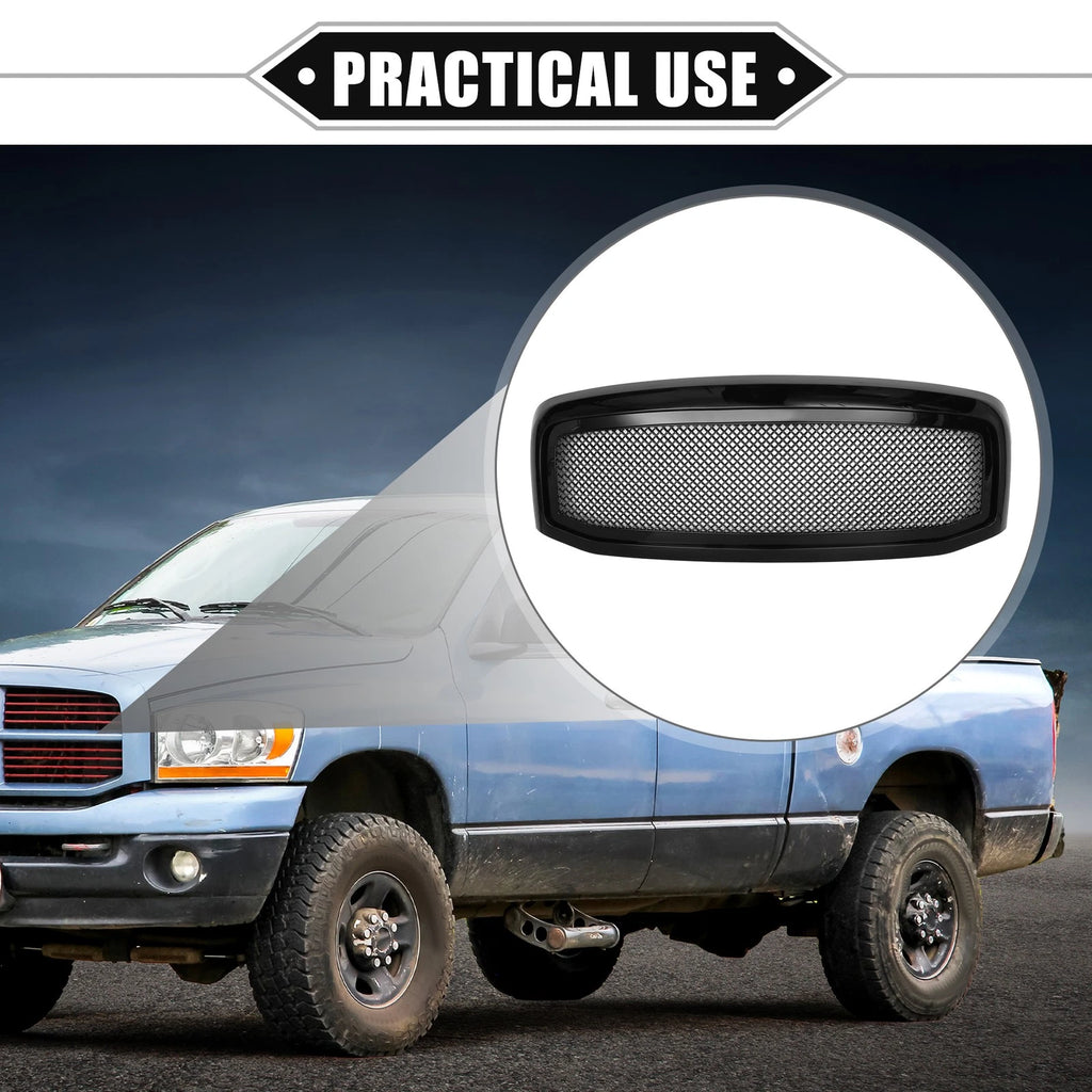 Front Grille Assembly Replacement for Dodge Ram 3500 (2006–2009) Gloss Black