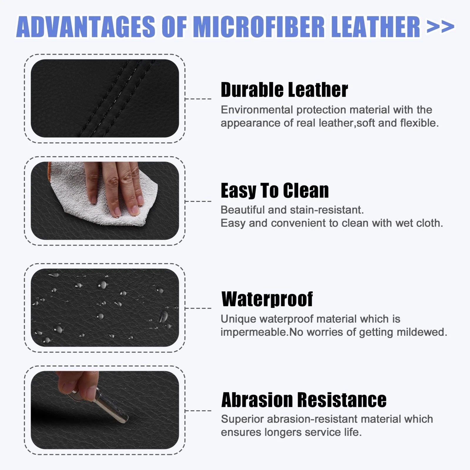 Armrest Cover Pad Microfiber for Honda Civic 2012–2015 Black