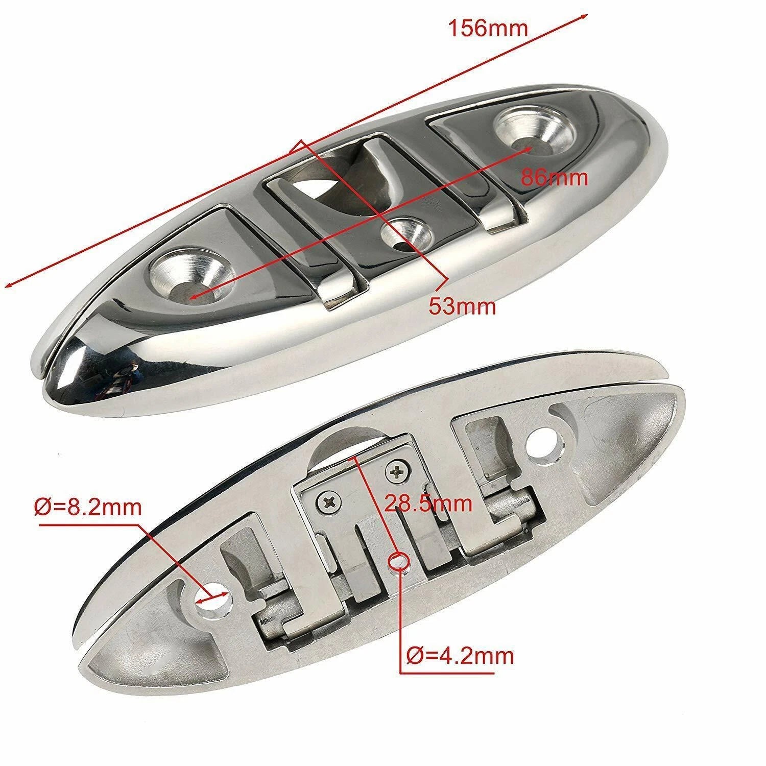 4X Stainless Steel Flip-up Dock Cleat for Boat Mooring (Universal)
