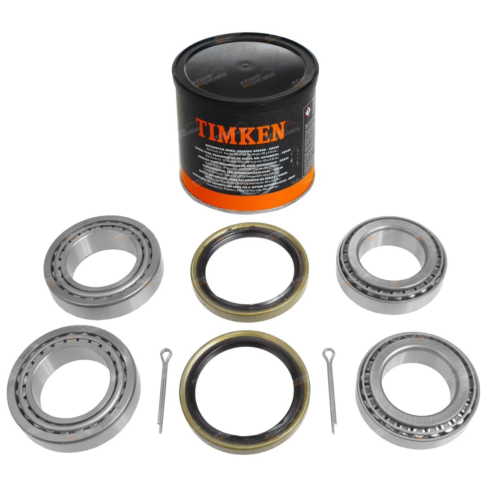 2x Front Wheel Bearing Kits + Grease for Isuzu D-Max (2008–2020)