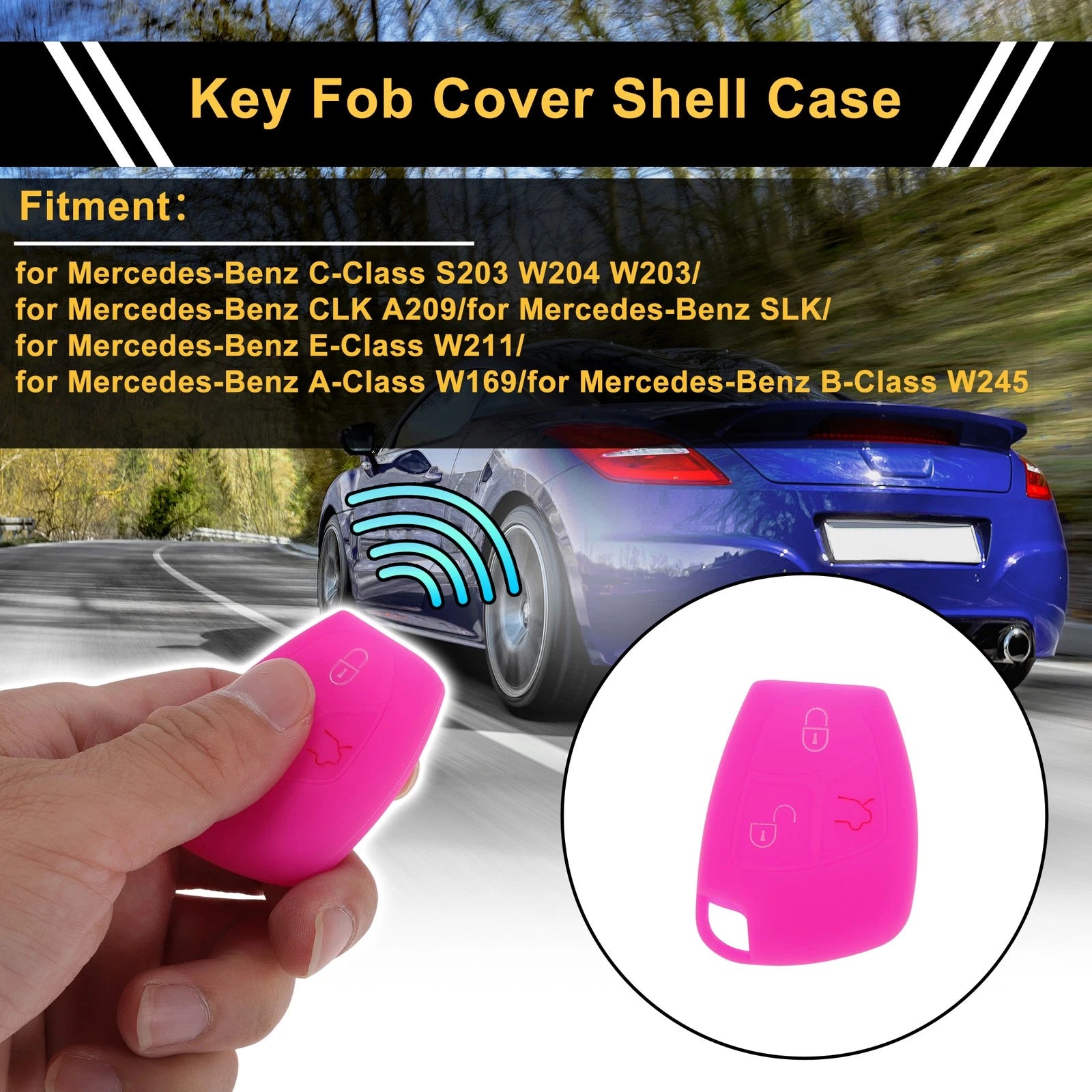 Car Key Case for Mercedes-Benz C-Class W203 W204 S203 3-Button