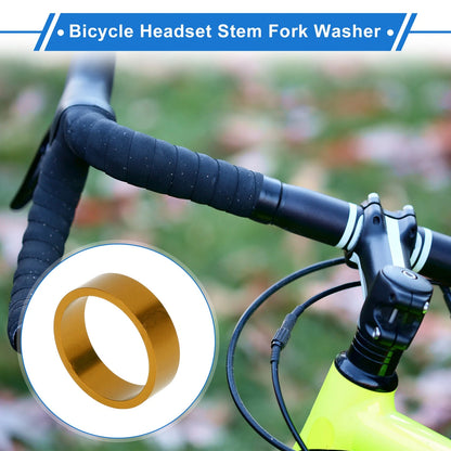 Bike Headset Spacer 10mm Stem Fork Washer for 1-1/8 Aluminum Gold Tone