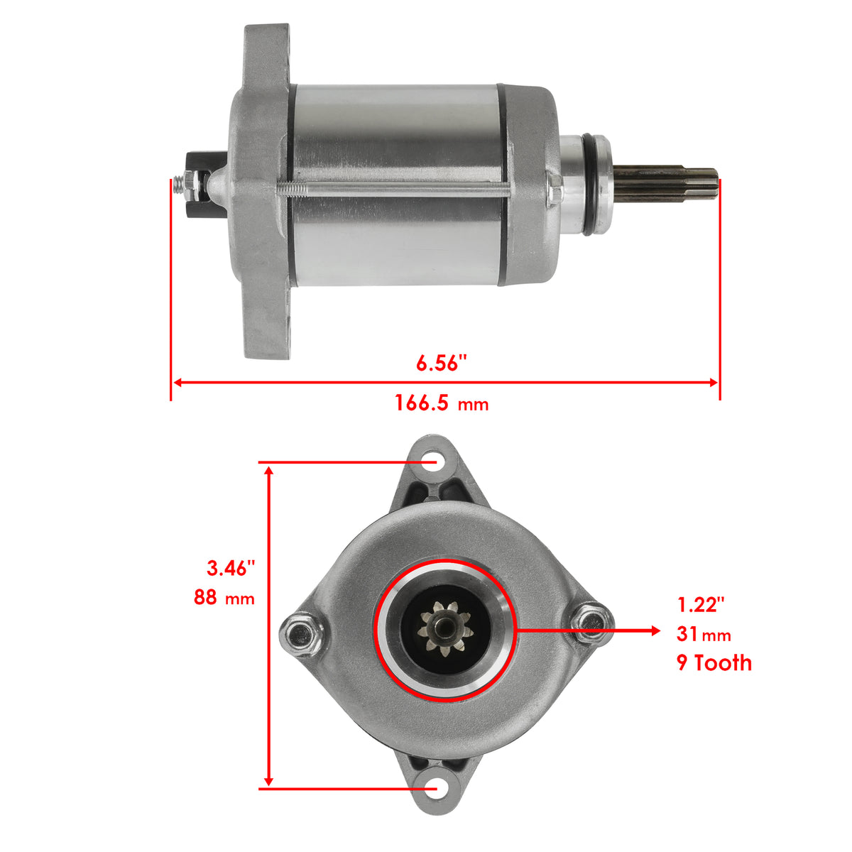 Caltric Starter Motor Replacement for Honda ATV (1988–2006)