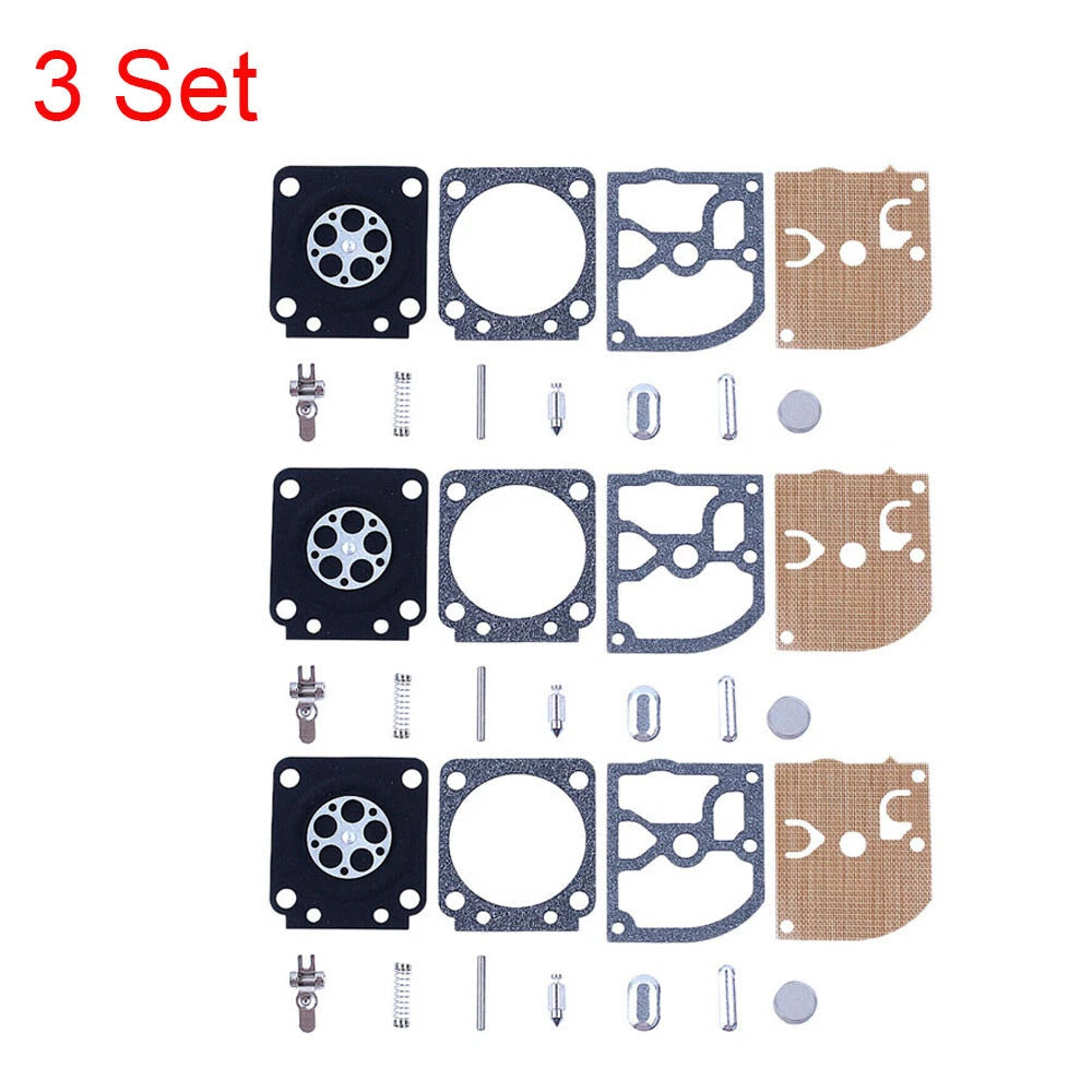 Set of 3 Carburetor Rebuild Kits for Stihl 017 018 MS170 MS180 (RB-66 RB-77 C1Q)