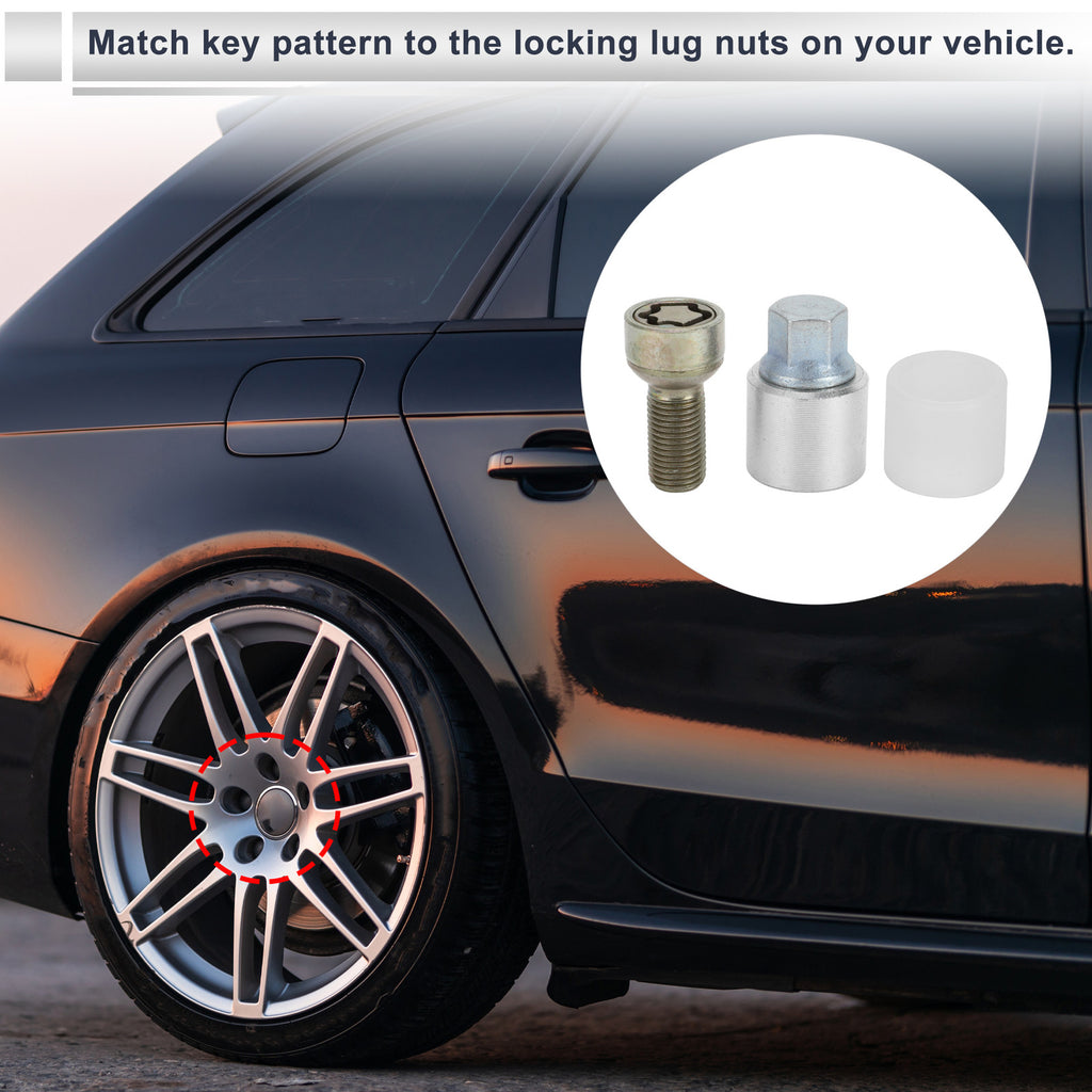 Wheel Lock Lugnut with Key Socket Bolt Kit for Audi A4L A5 (2011–2023)