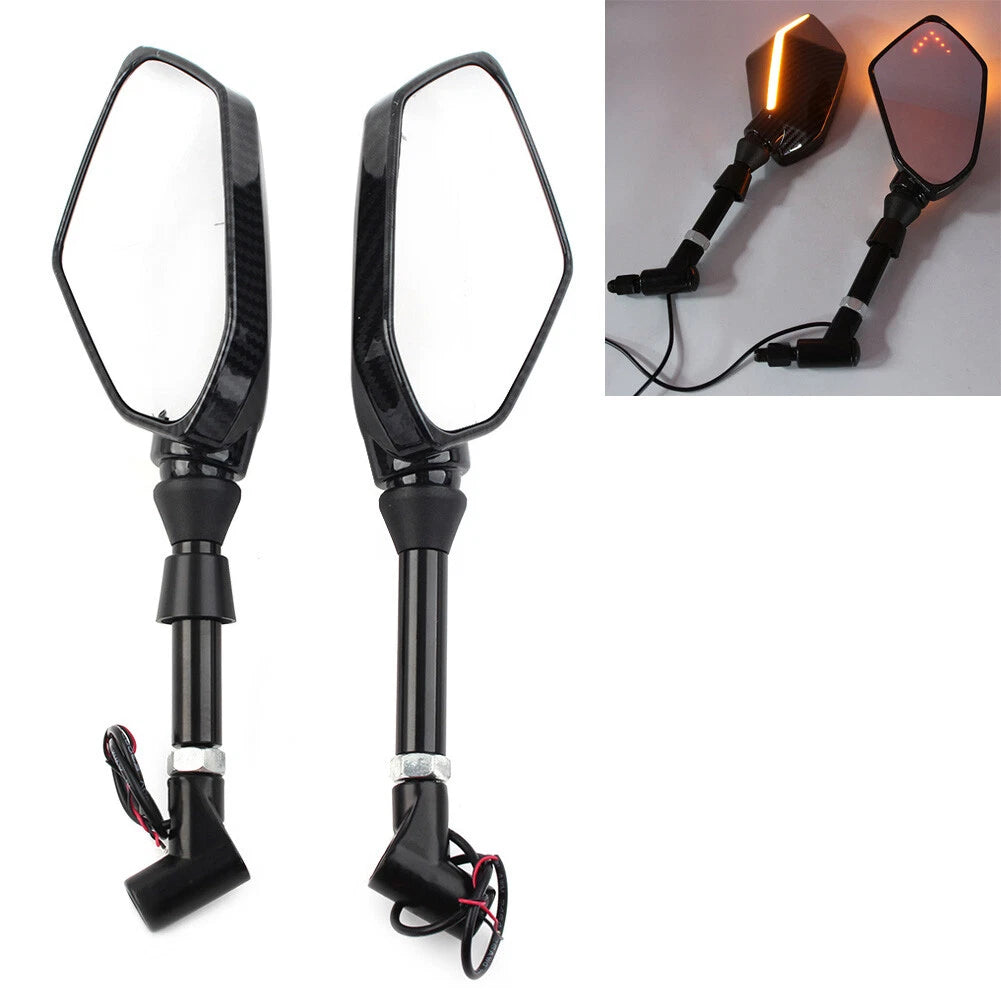 2X LED Turn Signal Side Mirrors for Kawasaki Ninja Z750 (2007–2012)