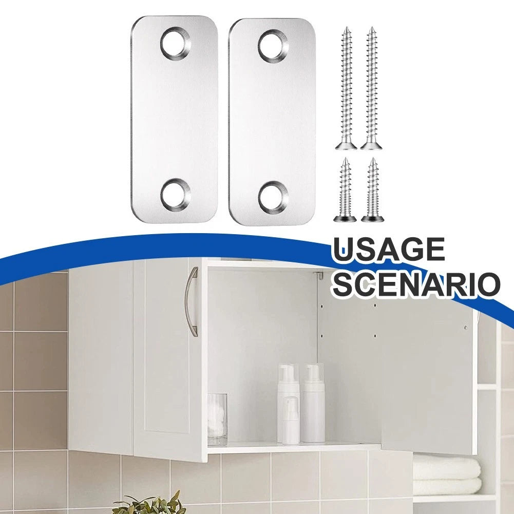 1/2 Set Stainless Steel Door Strike Filler Plate for Electronic Lock Systems
