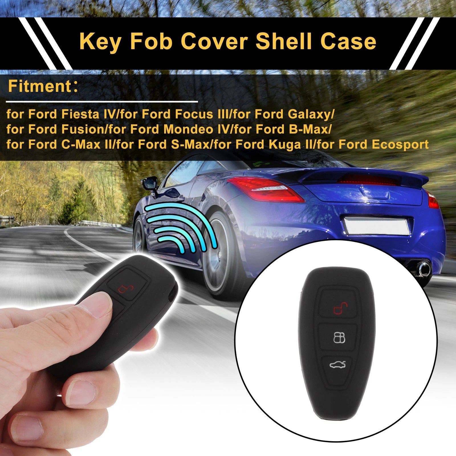 Car Key Case Shell Replacement for Ford Fiesta IV (2011–2017)